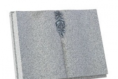 The elegant carved rose is the stand-out feature of this classically designed book memorial - shown in lunar grey granite.book 18" (h) x 24" (w) x 3" (d)rest 14" (h) x 12" (w) x 6" (d)Base 3" (h) x 27" (w) x 15" (d)Product code -  16101
