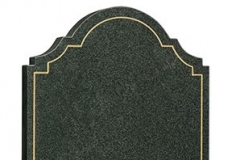 The headstone is framed by a gold pin line which makes a lovely feature of the flower vase - shown in coral green granite.Headstone 30" (h) x 24" (w) x 4" (d)Base 4" (h) x 30" (w) x 12" (d)Product code - 16043