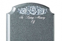 The deep CNC carved rose design is the highlight of this memorial. The inset image shows the carving together with a resin moulded alternative - shown in avon grey granite.Headstone 30" (h) x 21" (w) x 3" (d)Base 3" (h) x 24" (w) x 12" (d)Product code - 16051