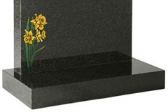 Another example of a sandblasted and painted design - shown in dark grey granite. Product code - 16014