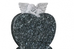 The classic carved angel and heart design memorial remains a fitting and poignant memorial - shown in blue pearl granite.headstone 24" (h) x 18" (w) x 3" (d)Base 3" (h) x 24" (w) x 12" (d)Product code -  16159