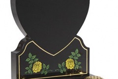 Sandblasted and painted designs can be added to create a personalised memorial - shown in black granite.headstone 27" (h) x 21" (w) x 3" (d)Base 3" (h) x 24" (w) x 12" (d)Product code -  16108