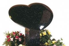 The cushioned heart and pedestal make an impressive memorial - shown in black granite.heart 22" (h) x 24" (w) x 4" (d)rest 18" (h) x 8" (w) x 6" (d)Base 4" (h) x 24" (w) x 24" (d)Product code -  16114