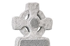 A traditional celtic wheel cross creates an imposing headstone - shown in lunar grey granite.Headstone 39" (h) x 21" (w) x 4" (d)Base 4" (h) x 24" (w) x 12" (d)Product code - 16071