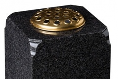 Square vase with moulded corners - shown in dark grey granite.8" (h) x 8" (w) x 8" (d)Product code -  16202