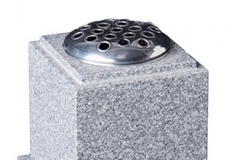 Square vase and check top and base - shown in lunar grey granite.vase 7" (h) x 7" (w) x 7" (d)base 2" (h) x 8" (w) x 8" (d)Product code -  16203